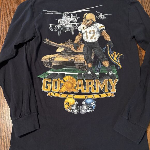 Army Navy 2013 Football Game Front Back Graphic Long Sleeve T Shirt MENS S Black - Picture 2 of 13
